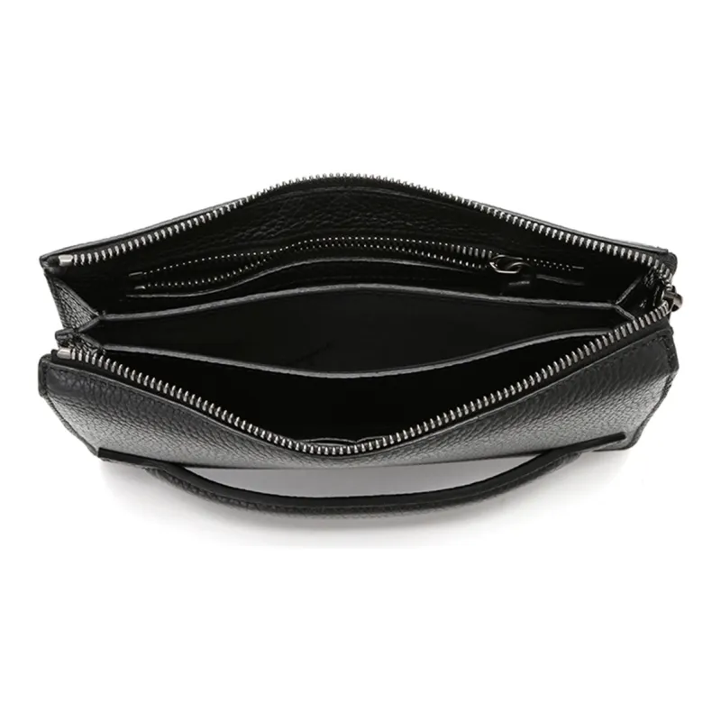 FERRAGAMO Cow Leather Clutch Men's Black-6