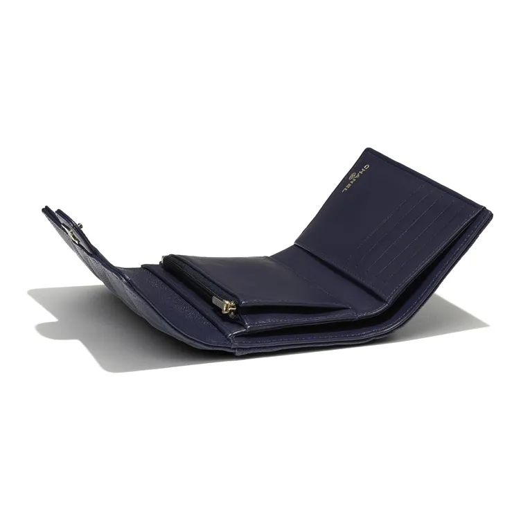 CHANEL Classic Flap CF Grain Embossed Calfskin Card Holder Women's Marine Blue-2