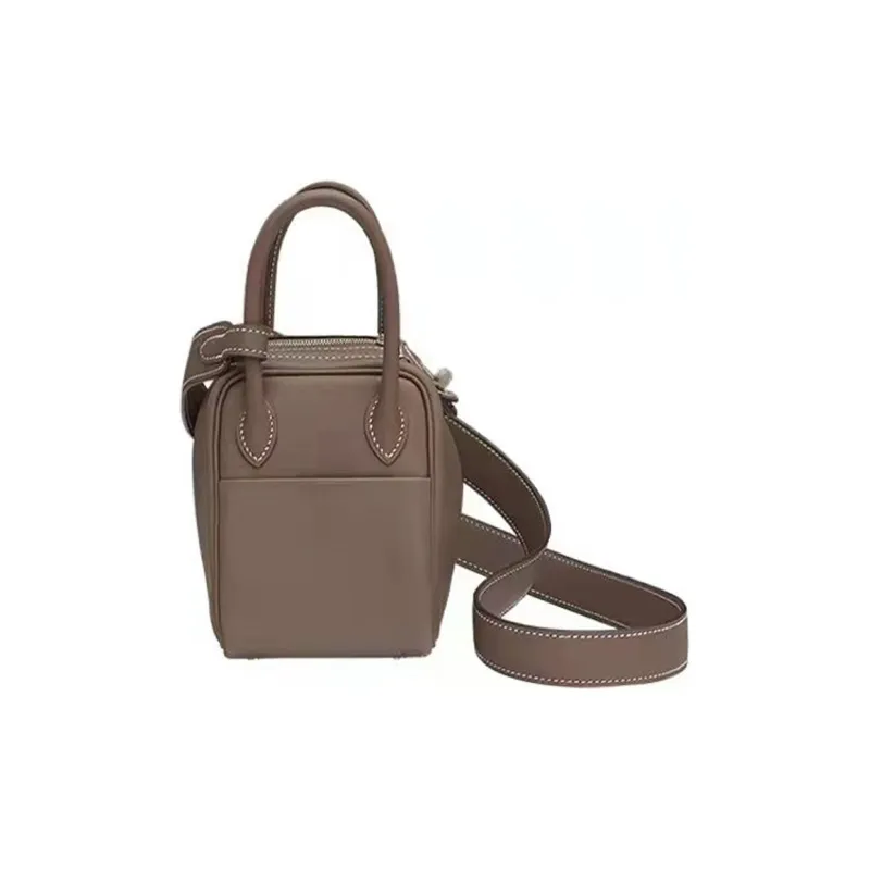 HERMES Lindy Swift Calfskin Shoulder Bag Crossbody Bag Handbag Mini Women's 18 Etoupe Elephant Gray-1
