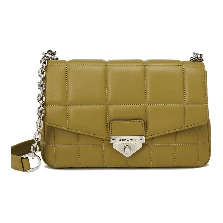 MICHAEL KORS Soho Leather Shoulder Bag Crossbody Bag Large Size Women's Light Olive Green-0