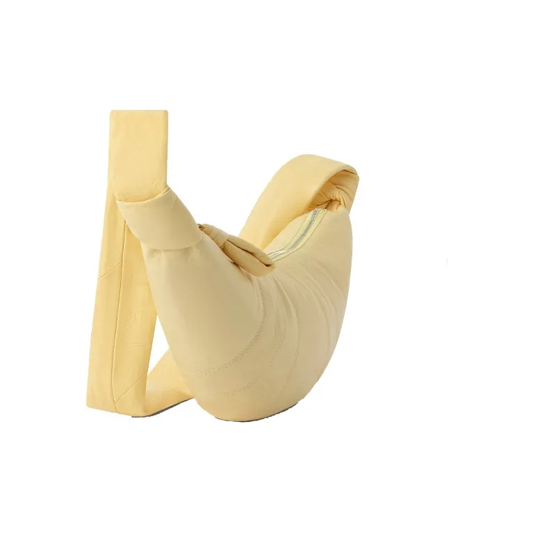Lemaire Croissant Series Sheepskin Small Croissant Bag, Shoulder Bag, Crossbody Bag Women's Custard Sauce Yellow-1