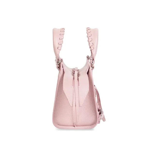 Balenciaga Neo Classic Biker Bag Grained Cow Leather Handbag Shoulder Bag Crossbody Bag Mini Women's Pink-2