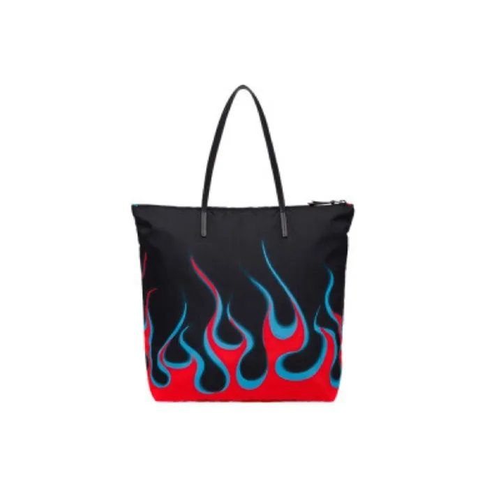 PRADA Nylon Tote Bag Shopping Bag Shoulder Bag Handbag Regular Unisex Black-0