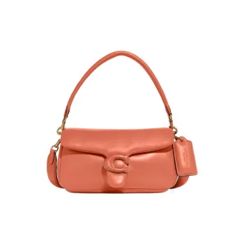 COACH Tabby Leather Cloud Bag, Crossbody Underarm Pillow Bag, Shoulder Bag Women's Light Coral