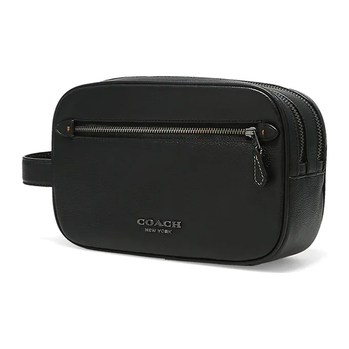 COACH Leather Clutch Men's Black-1