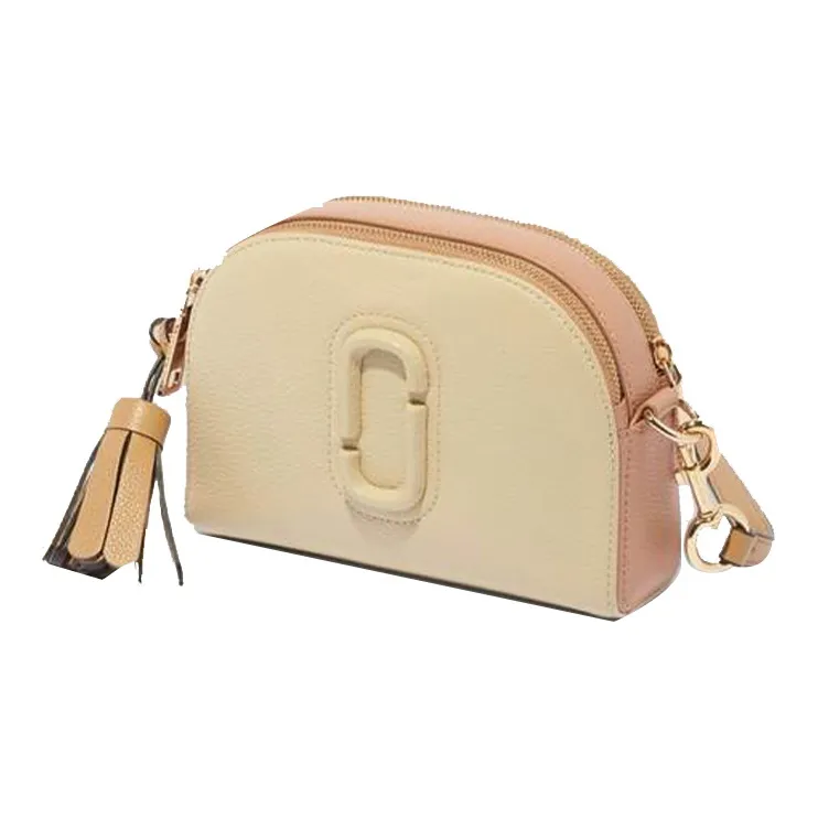MARC JACOBS The Shutter Mj Leather Saddle Bag Dome Bag Dumpling Bag Crossbody Bag Women's Light Yellow-1
