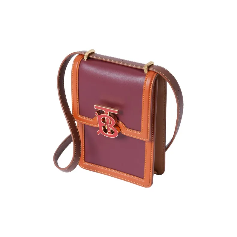 Burberry Robin Calfskin Cell Phone Pouch Shoulder Bag Crossbody Bag Handbag Women's Rose Stone Color-2