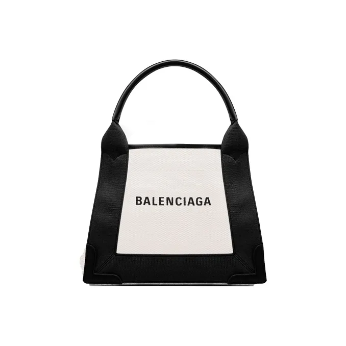 Balenciaga Navy Fabric/Artificial Leather/Cow Leather Handbag Trumpets Women's Black-0