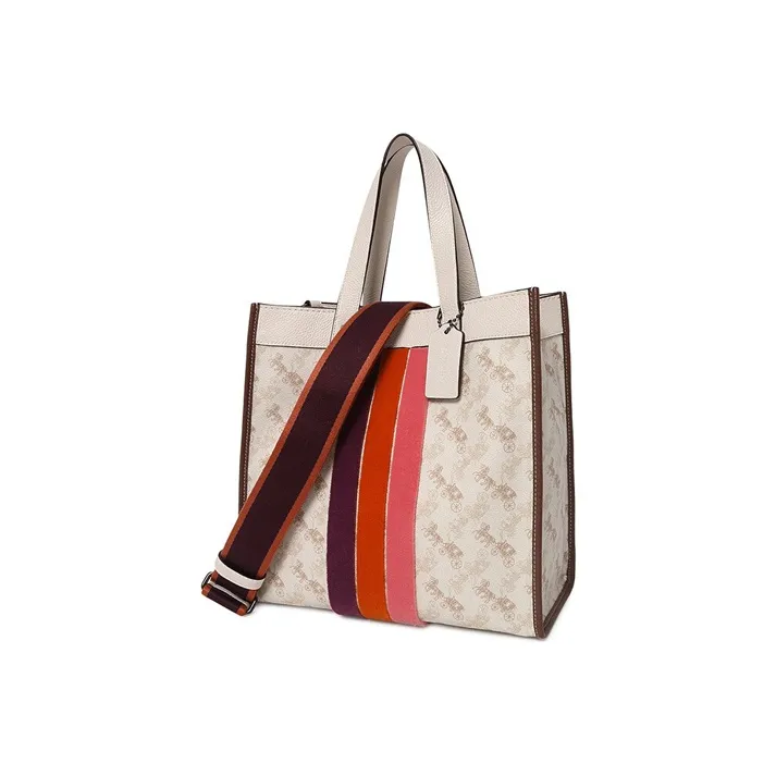 COACH Field Leather Shoulder Bag Crossbody Bag Tote Bag Shopping Bag Crossbody Bag Handbag Large Size Women's White-2
