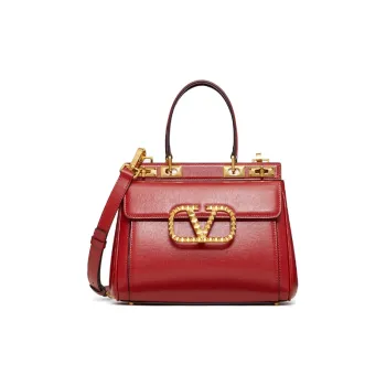 Valentino Calfskin Handbag Medium Size Women's Red