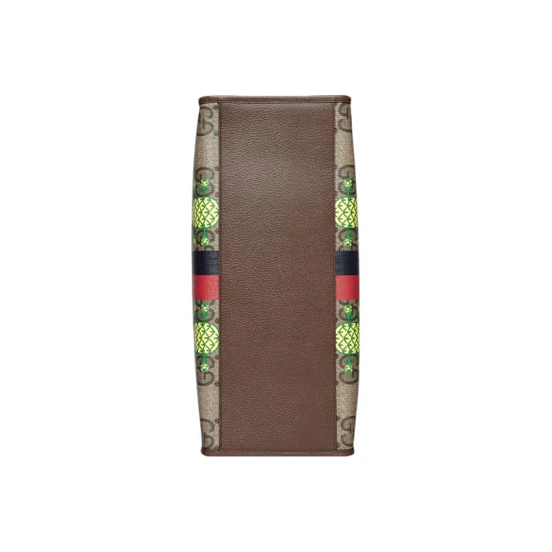 GUCCI Pineapple Supreme Canvas Handbag Crossbody Bag Men's Beige/Ebony-6