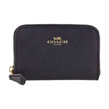 COACH Leather Coin Purses Wallets Women's Navy Blue