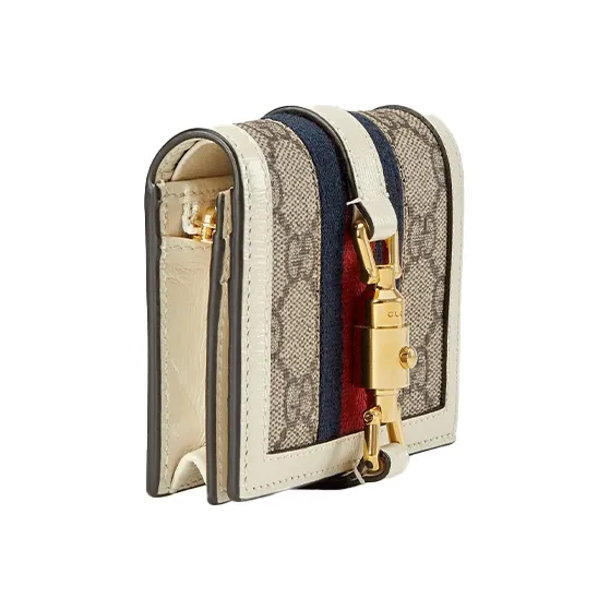 GUCCI Canvas Wallet Women's Beige-1
