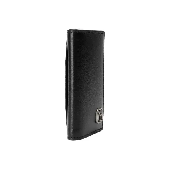 GUCCI GG Marmont Leather Card Clip Card Holder Men's Black-1
