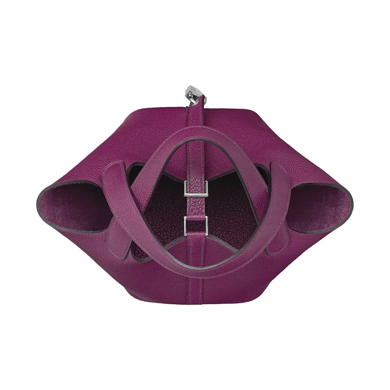 HERMES Picotin Lock Maurice Bullock Leather Bucket Bag, Basket Bag, Handbag Women's P9 Anemone Sea Anemone Purple-2