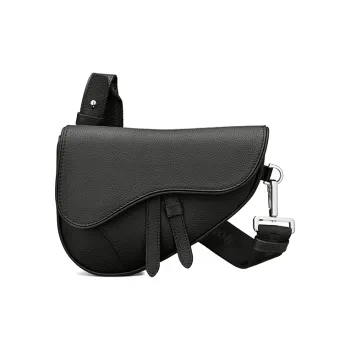 DIOR Saddle Calfskin Saddle Bag Handbag, Shoulder Bag, Crossbody Bag Mini Men's Black