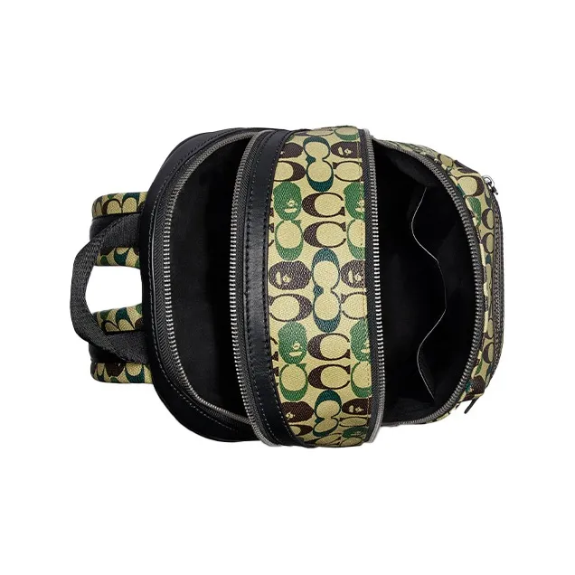 COACH Academy Canvas Backpack Large Size Unisex Camouflage Multicolor-2