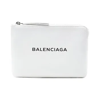 Balenciaga Cow Leather Clutch Regular Women's White