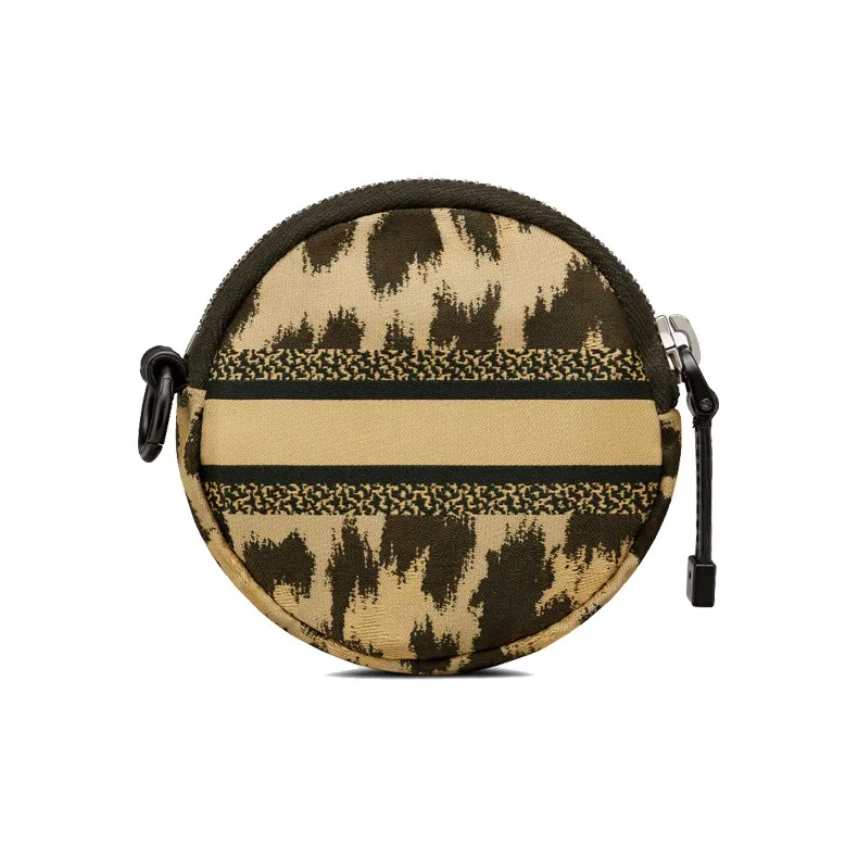 DIOR Travel Technical Fabric Coin Purse Clutch Women's Beige-2