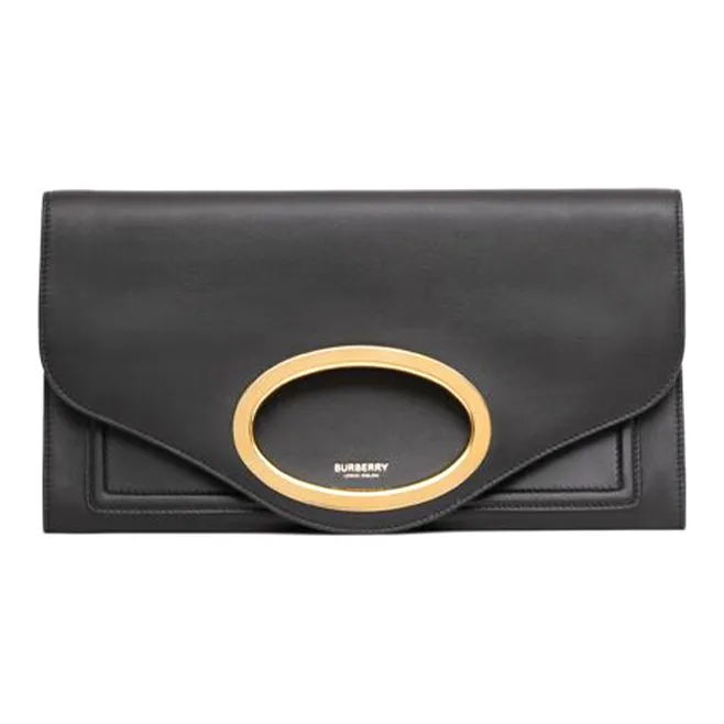 Burberry Leather Clutch Small Size Unisex Black-0