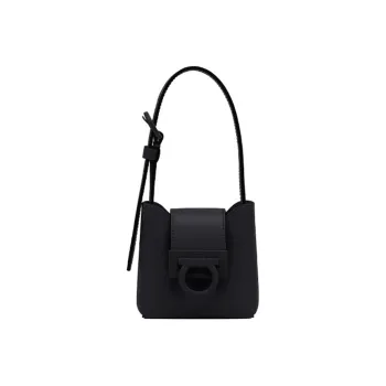 FERRAGAMO Trifolio Cow Leather Crossbody Bag, Shoulder Bag Mini Women's Black