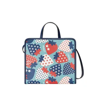 GUCCI Canvas With Leather Tote Bag Shopping Bag Shoulder Bag Crossbody Bag Handbag Kids' Bag Kids' Blue/Red