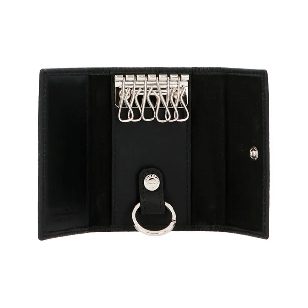 Jimmy Choo Cow Leather Key Pouch Wallets Unisex Black-2