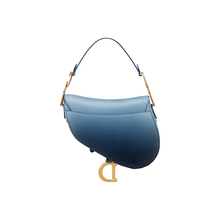 DIOR Saddle Cow Leather Saddle Bag, One Shoulder Handbag Women's Indigo-2