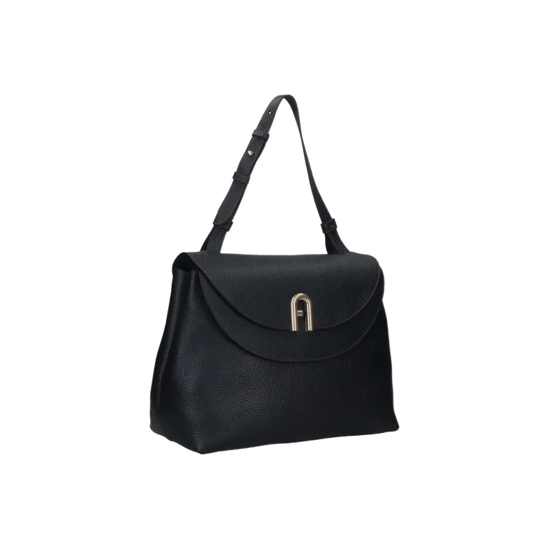 Furla Primula Leather Tote Bag, Shopping Bag, Handbag, Shoulder Bag Women's Black-2