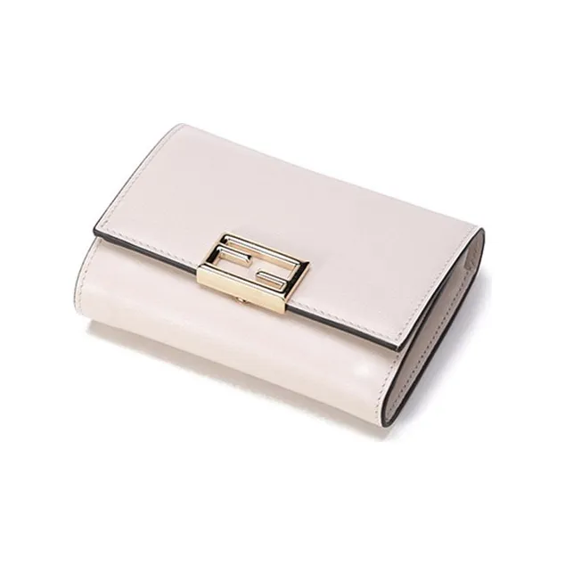 FENDI Leather Wallet Women's Ecru-5