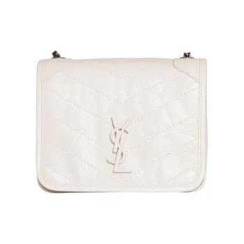 SAINT LAURENT Leather Wallet, Crossbody Bag, Shoulder Bag Regular Women's White