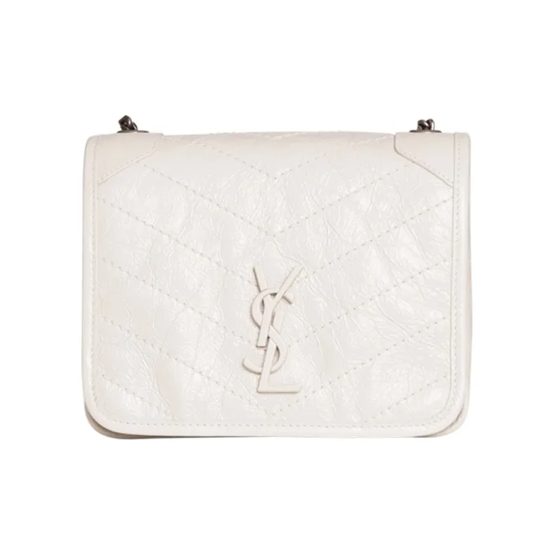 SAINT LAURENT Leather Wallet, Crossbody Bag, Shoulder Bag Regular Women's White-0