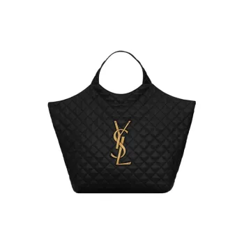 SAINT LAURENT Icare Maxi Shopping Bag Quilted Lambskin Black