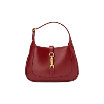 GUCCI Jackie 1961 Leather Crescent Shoulder Bag Shoulder Bag, Crossbody Bag Mini Women's Red