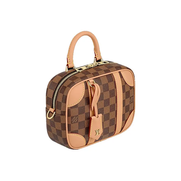 LOUIS VUITTON Valisette Souple BB Coated Canvas Handbag Shoulder Bag Women's Brown Yellow-2