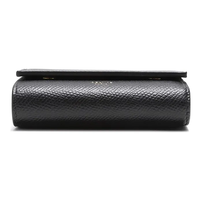 CELINE Cow Leather Wallet Women's Black-4