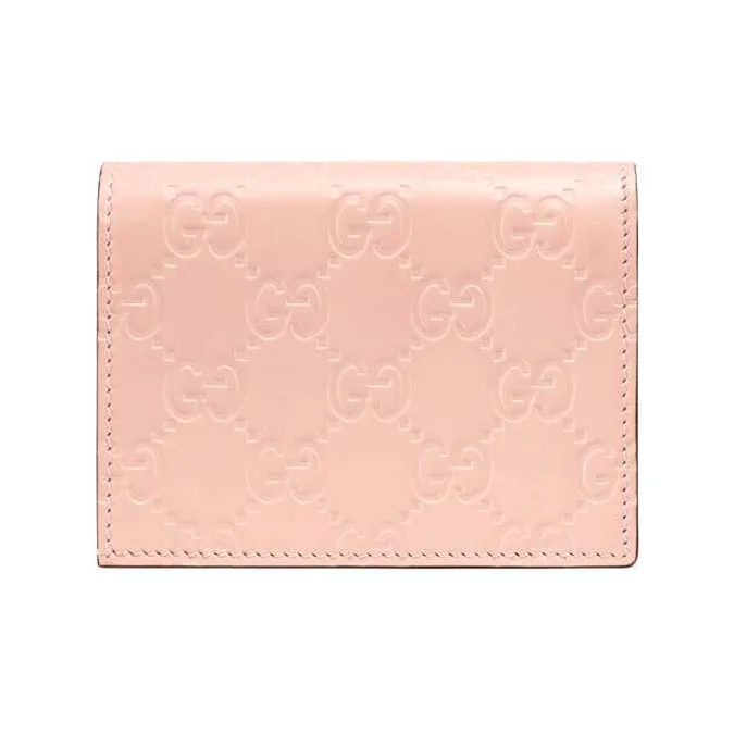 GUCCI Leather Wallets Card Holders Women's Pink-3