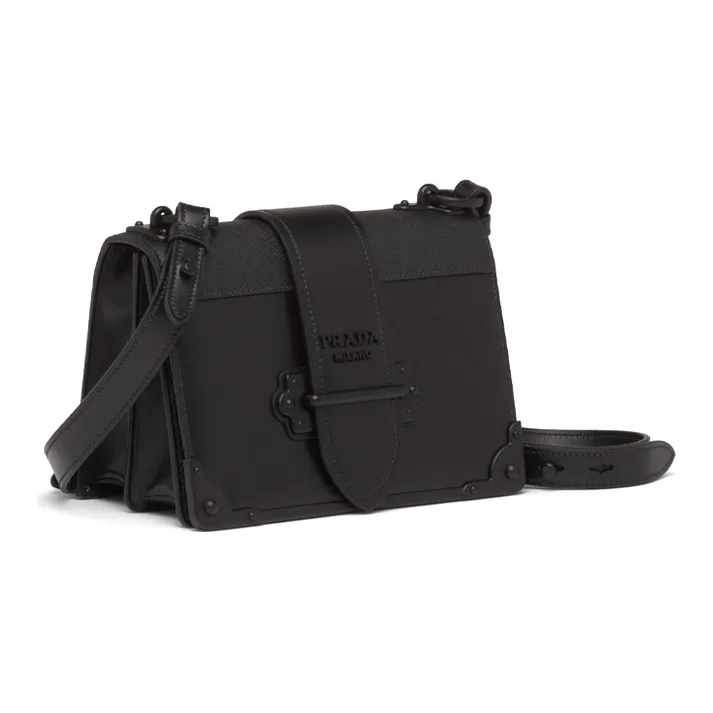 PRADA Cahier Cow Leather Small Square Bag Shoulder Bag Crossbody Bag Women's Black-1