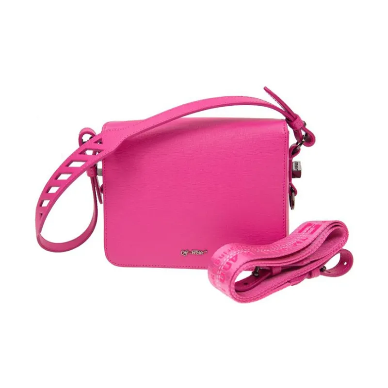 OFF WHITE Binder Clip Bag Diag Fuchsia White-1