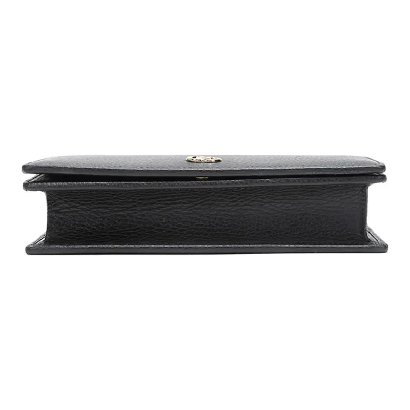 GUCCI Leather Shoulder Bag Women's Black-3