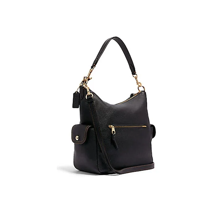 COACH Pennie Leather Portable Crossbody Bag Shoulder Bag Women's Black-1