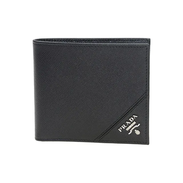 PRADA Genuine Leather Wallet Men's Black-0