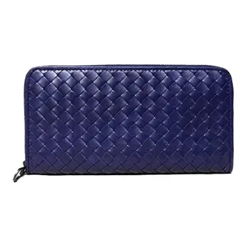 Bottega Veneta Cow Leather Wallet Unisex Blue