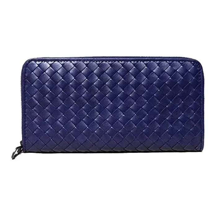 Bottega Veneta Cow Leather Wallet Unisex Blue-0