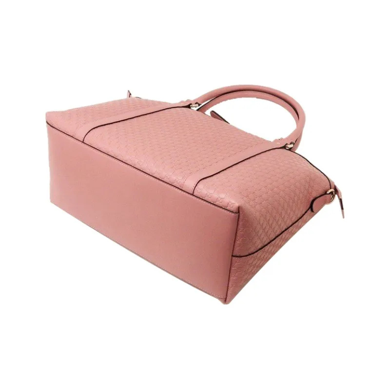 GUCCI Cow Leather Shoulder Bag Crossbody Bag Handbag Large Size Women's Pink-3