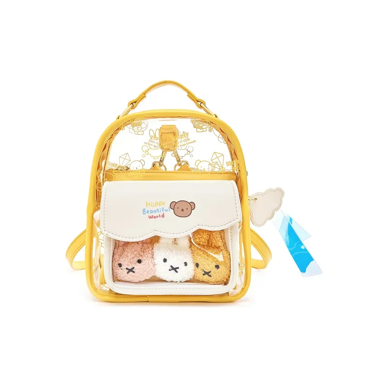 Miffy PVC Jelly Bag Backpack Regular Women's Pink/Red/Yellow-5