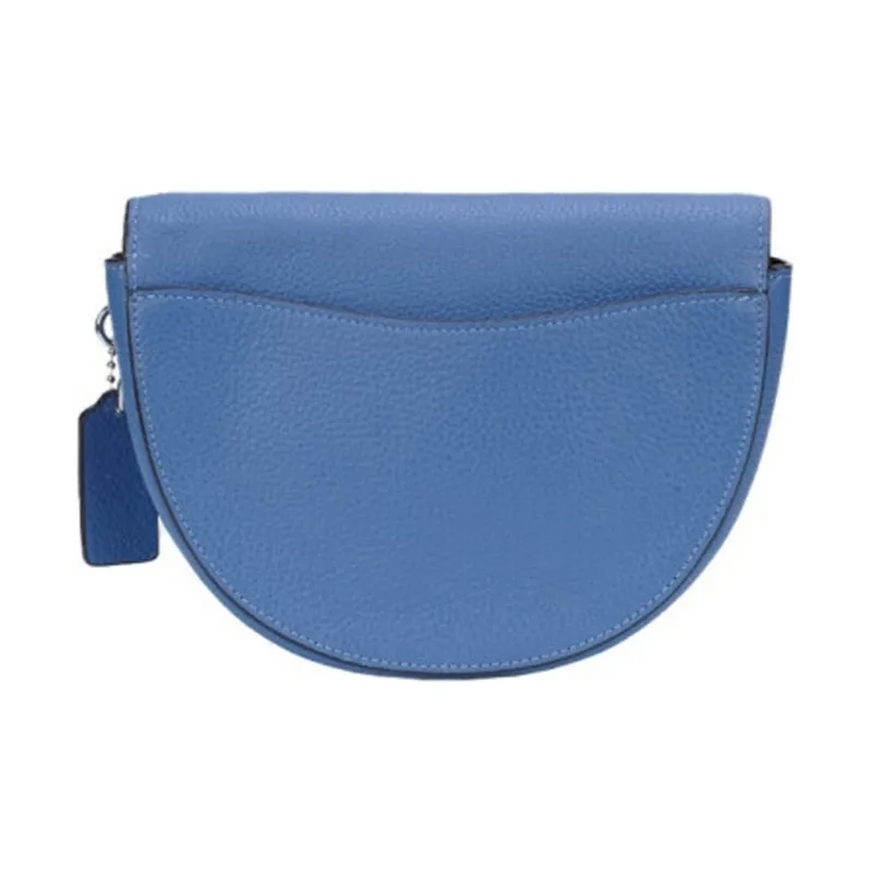 COACH Ellen Leather Flap Bag Saddle Bag Crossbody Bag Shoulder Bag Women's Blue-1