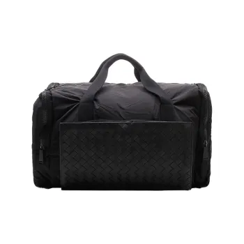 Bottega Veneta Leather Travel Bag Men's Black