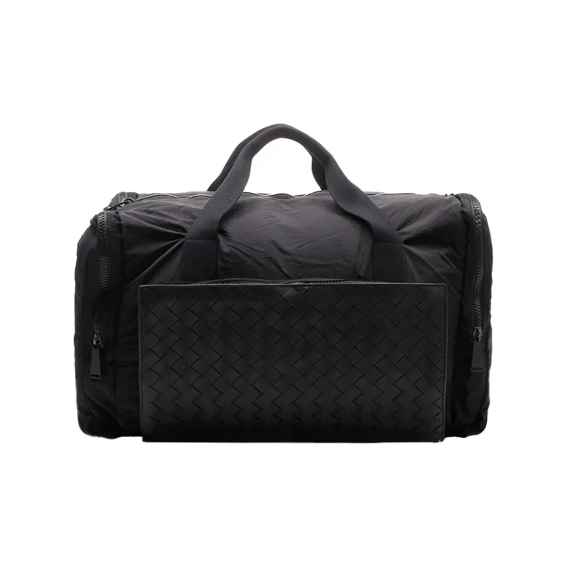 Bottega Veneta Leather Travel Bag Men's Black-0