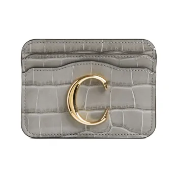 Chloe Chloé Bags Cow Leather Card Holder Women's Gray